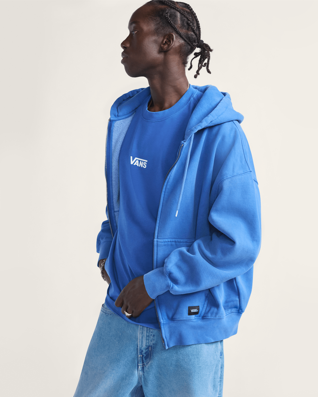 Vans Premium Zip Hoodie in True Blue