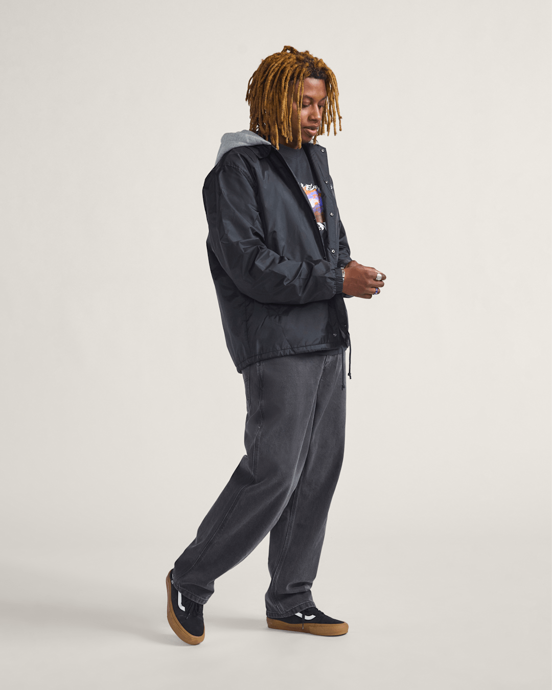 Vans Riley Hooded Coach's Jacket in Black