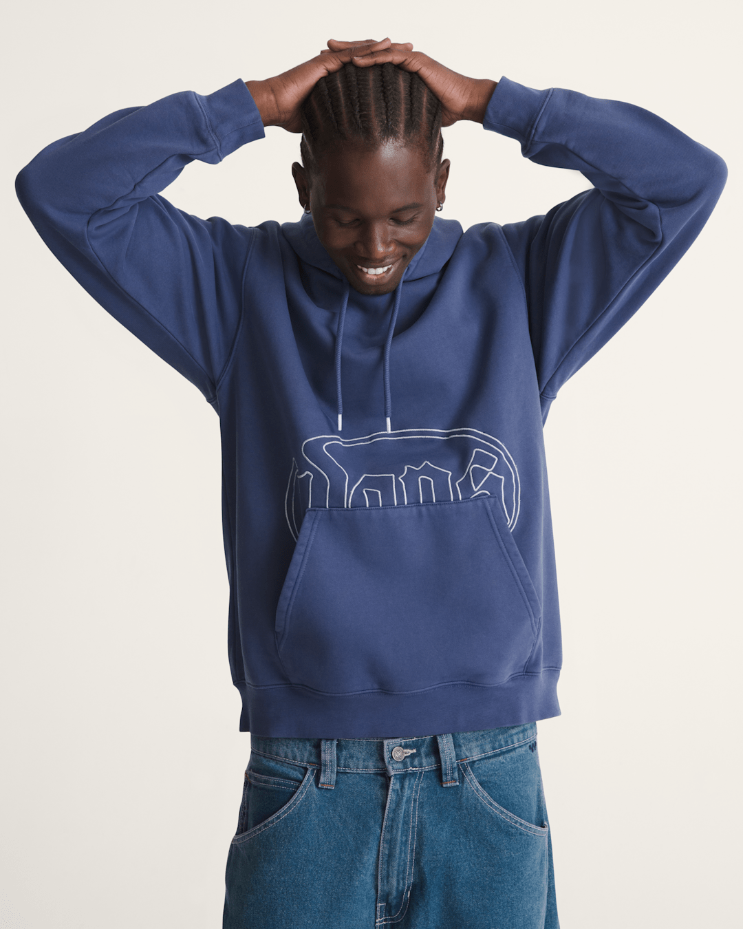 Vans Olde Tymes Pullover Hoodie in Deep Twilight Blue