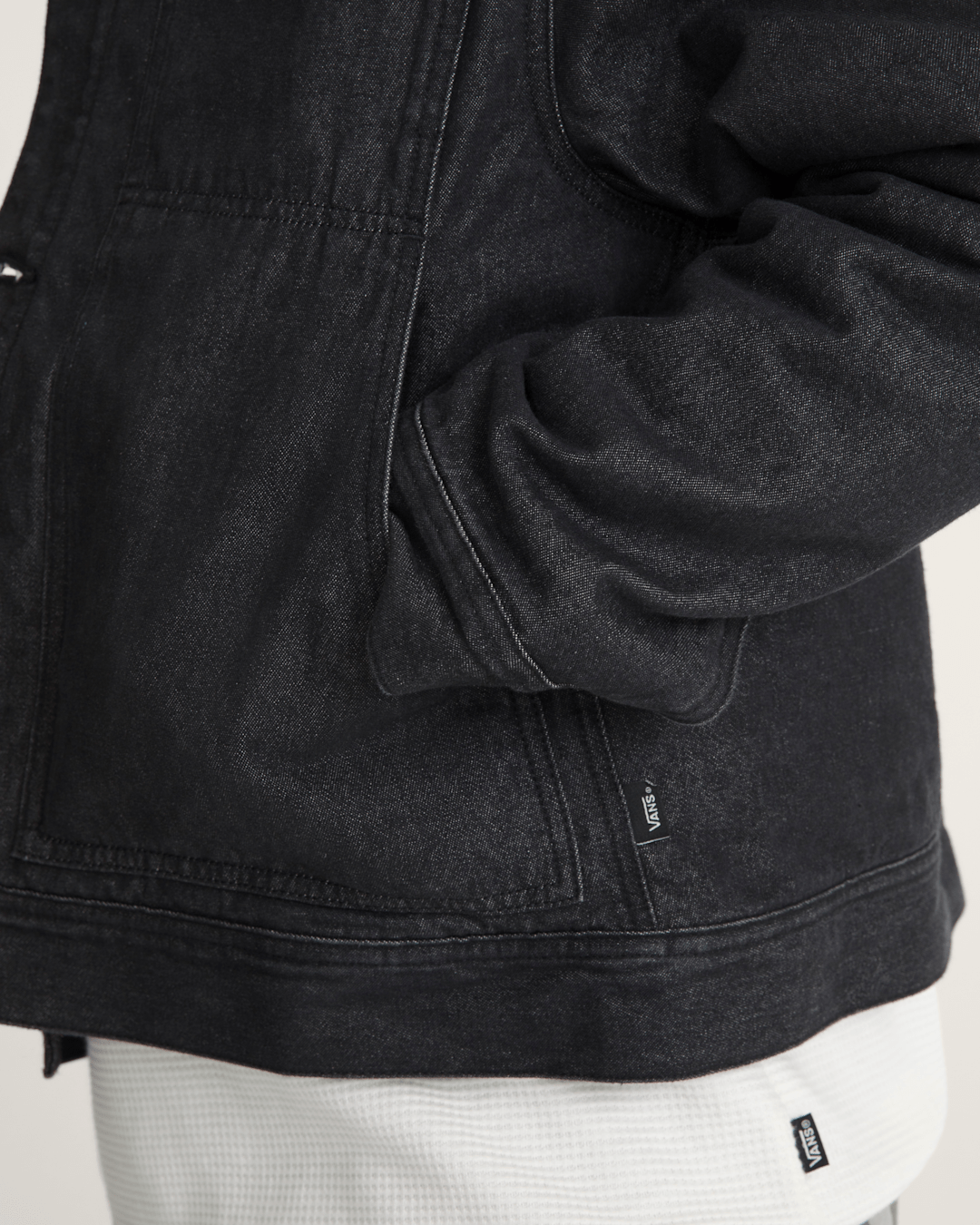 Vans Premium Mcavoy Lined Trucker Jacket in Rinse Black