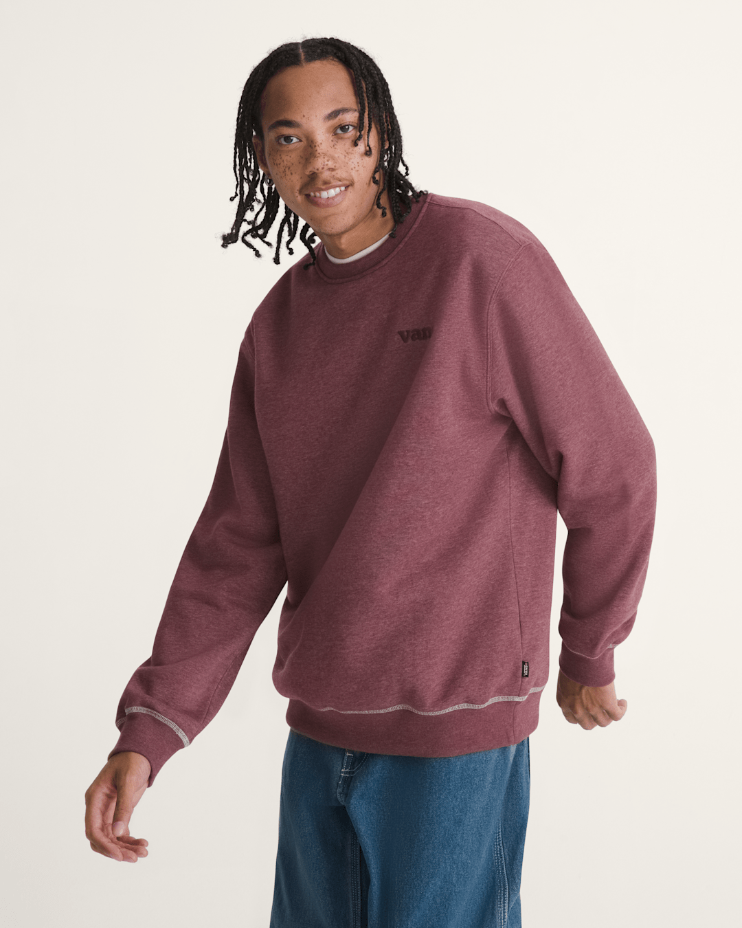 Vans Vans 66 Crew Sweatshirt in Port Royale Red