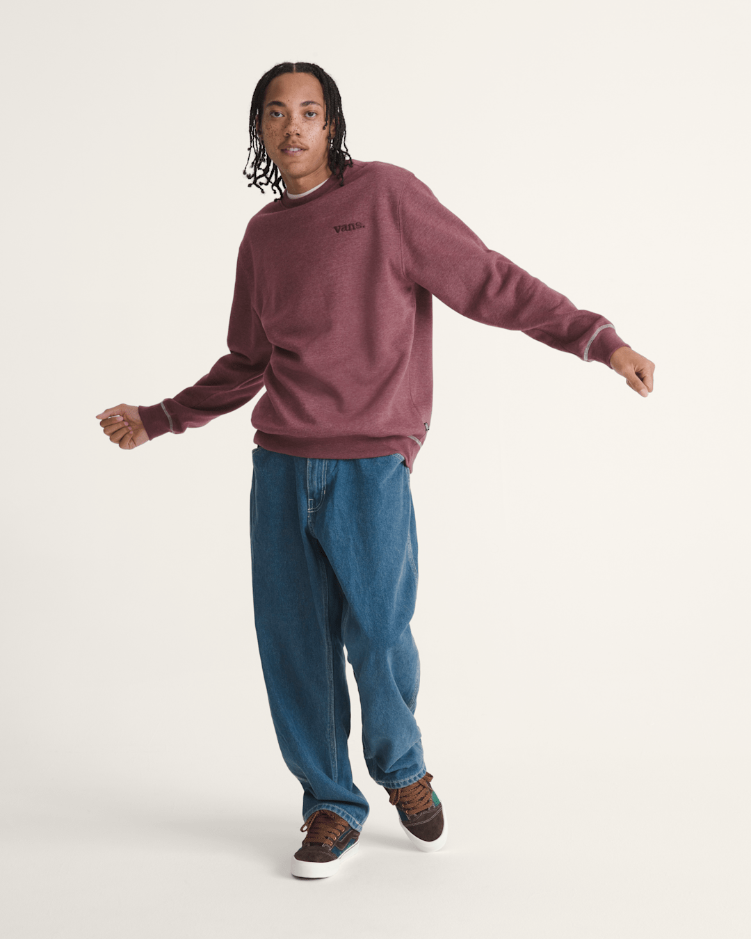 Vans Vans 66 Crew Sweatshirt in Port Royale Red