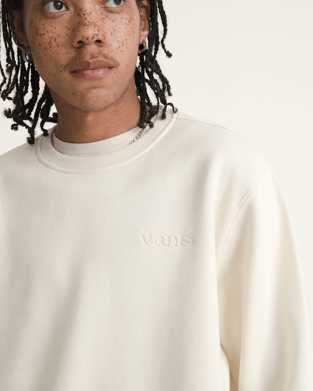 Vans Vans 66 Crew Sweatshirt in Turtledove White