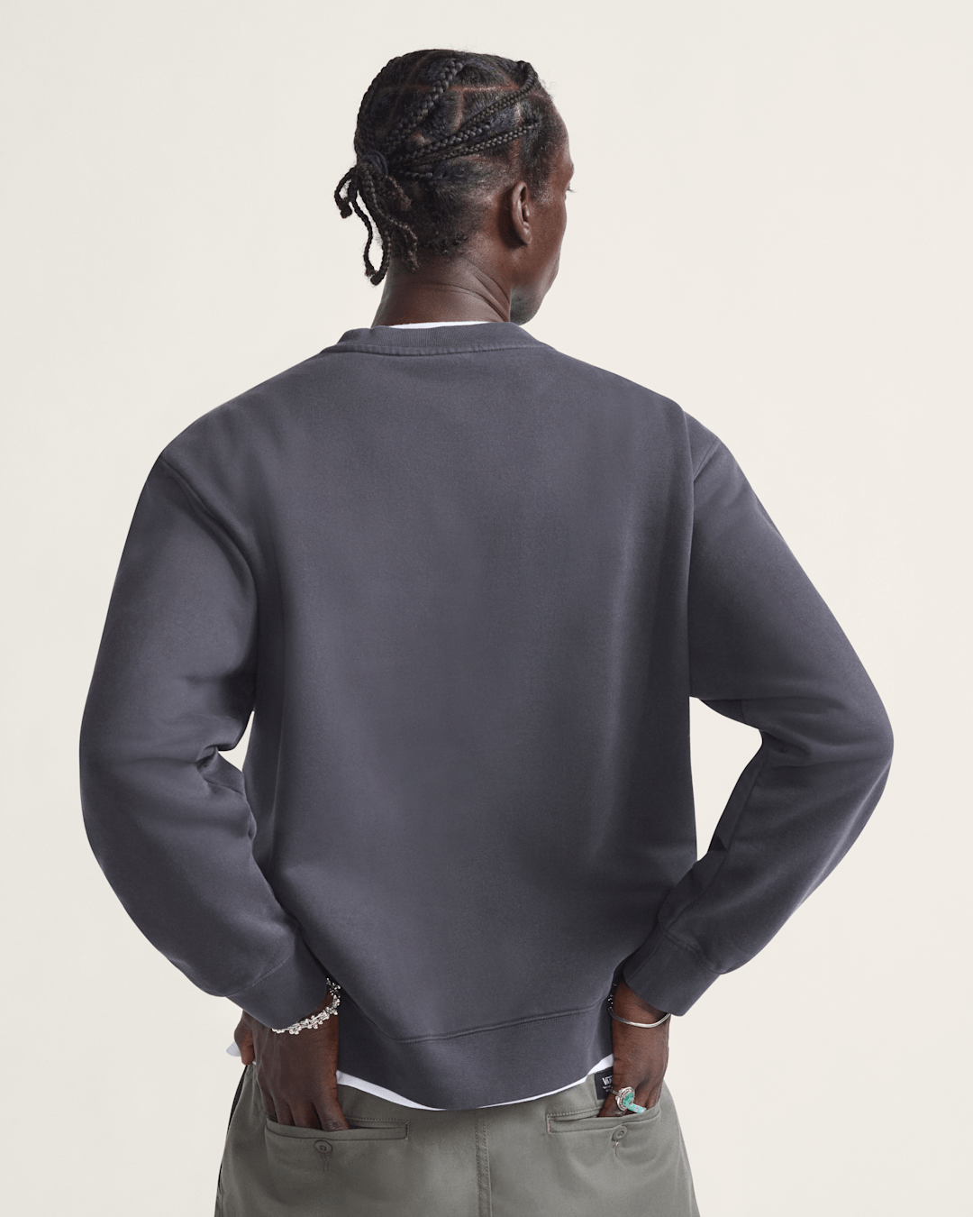 Vans Star Checker Crew Sweatshirt in Black
