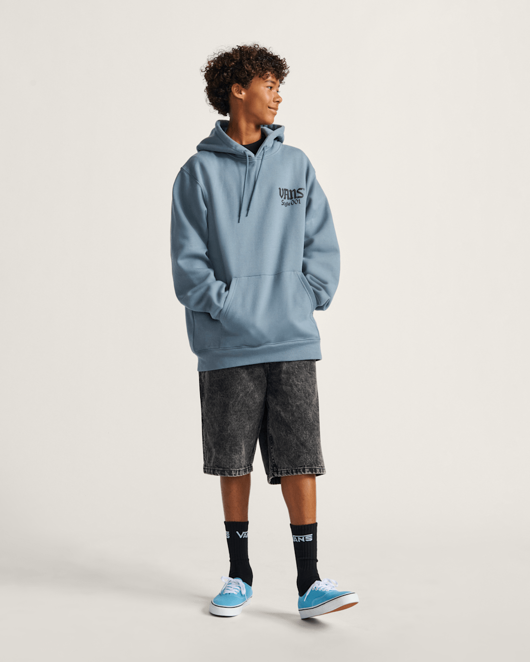 Vans Style 001 Pullover Hoodie in Stormy Weather Blue
