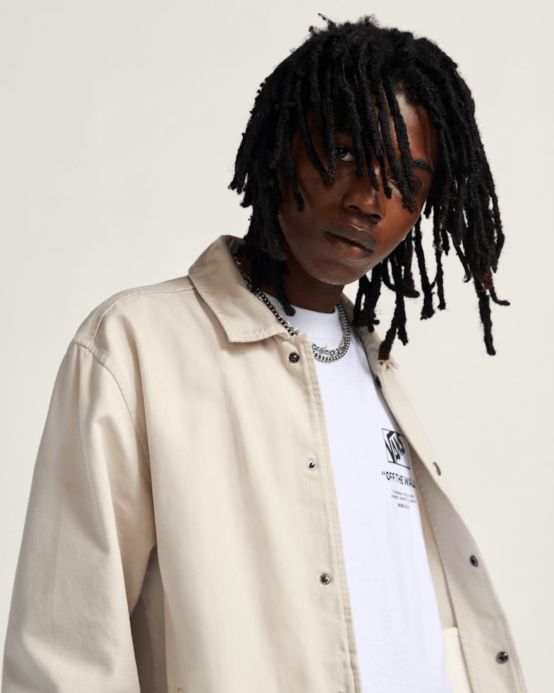 Vans Torrey Coaches Jacket in Taupe Mist Beige