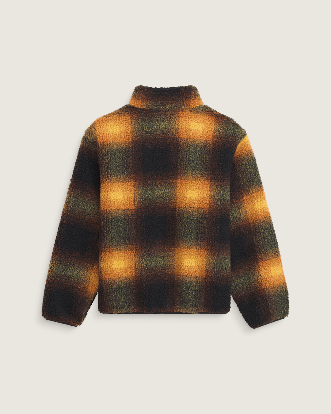 Vans Heights High Pile Jacket in Green / Mustard Yellow