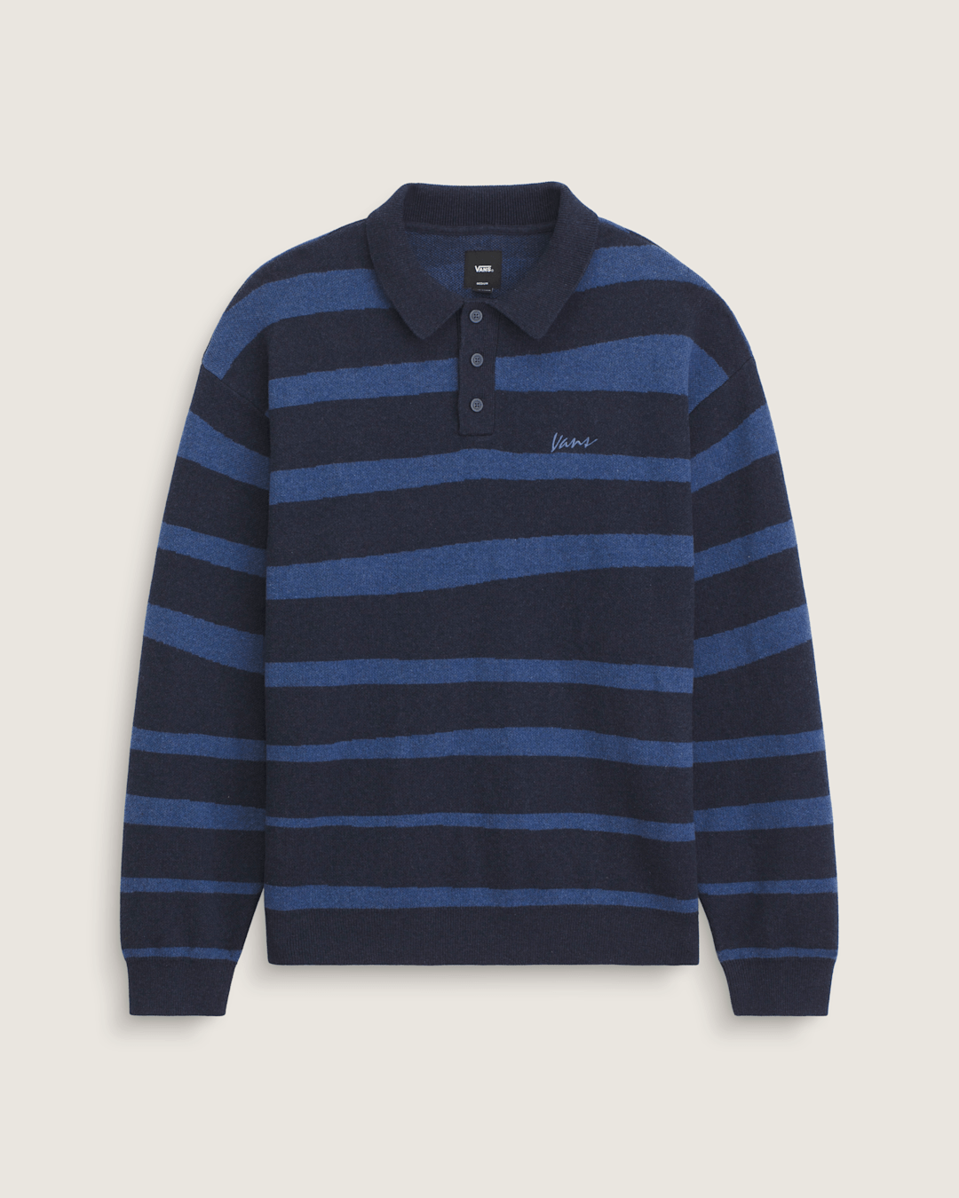 Vans Davis Stripe Polo Sweater in Parisian Night Blue