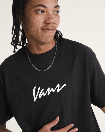 Vans Classic Script T-Shirt in Black / White