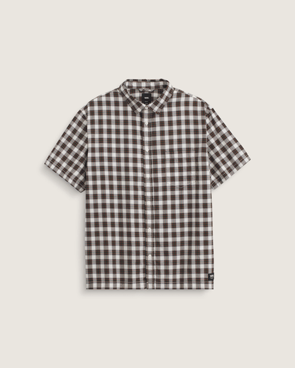 Vans Monte Plaid Button Up Shirt in Egret White