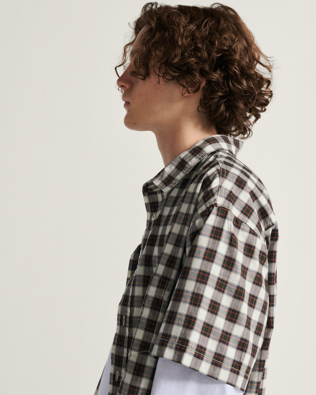 Vans Monte Plaid Button Up Shirt in Egret White