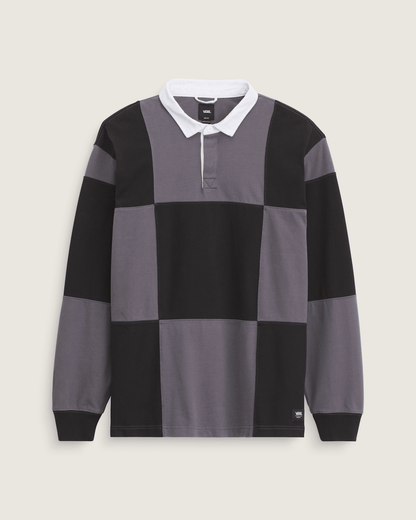 Vans Grant Checkerboard Rugby Shirt in Black