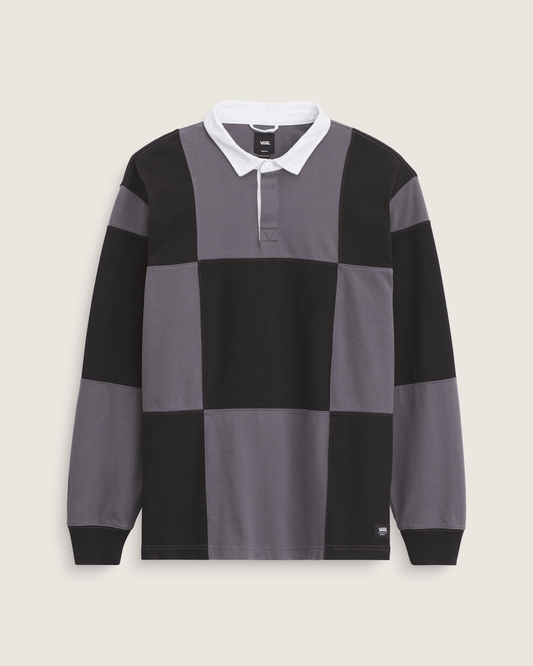 Vans Grant Checkerboard Rugby Shirt in Black