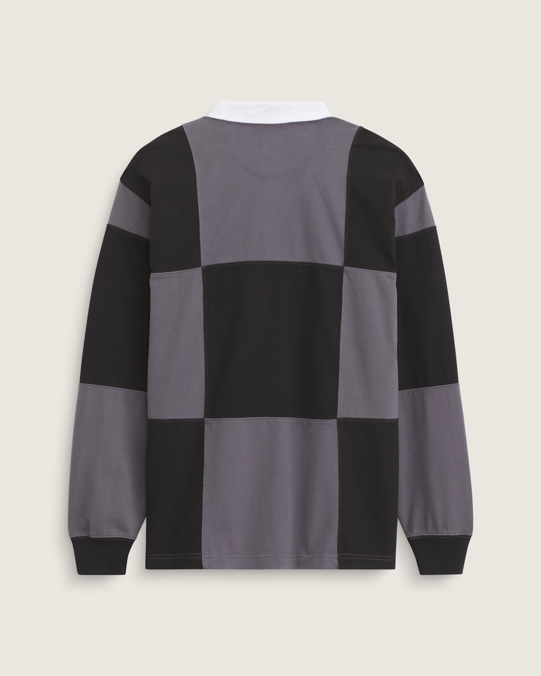 Vans Grant Checkerboard Rugby Shirt in Black