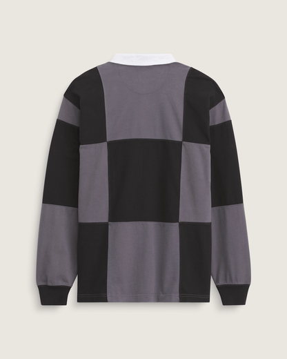 Vans Grant Checkerboard Rugby Shirt in Black