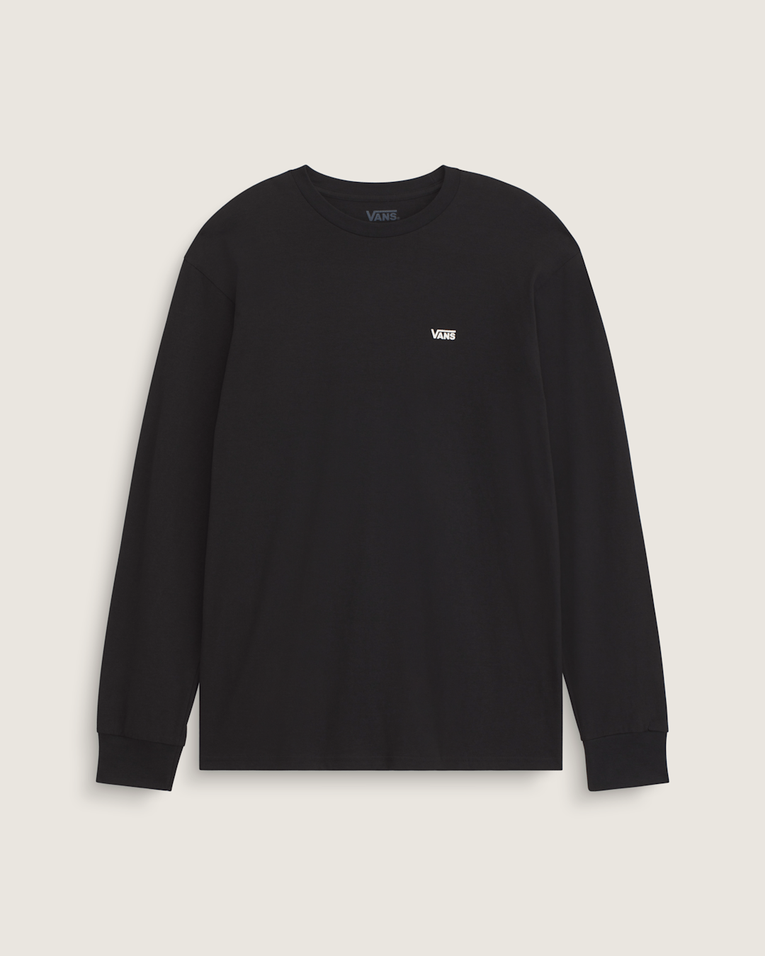 Vans Left Chest Logo Long Sleeve T-Shirt in Black