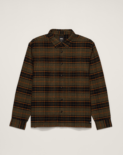 Vans Premium Flannel Shirt in Grape Leaf Green