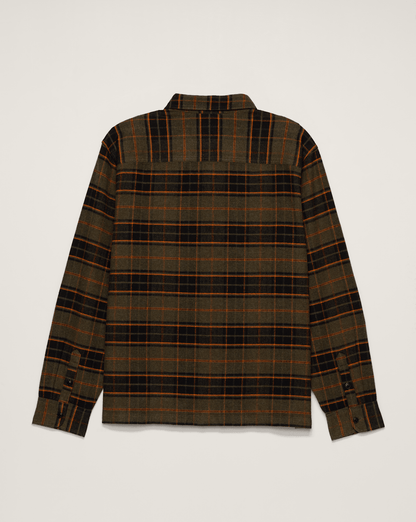 Vans Premium Flannel Shirt in Grape Leaf Green