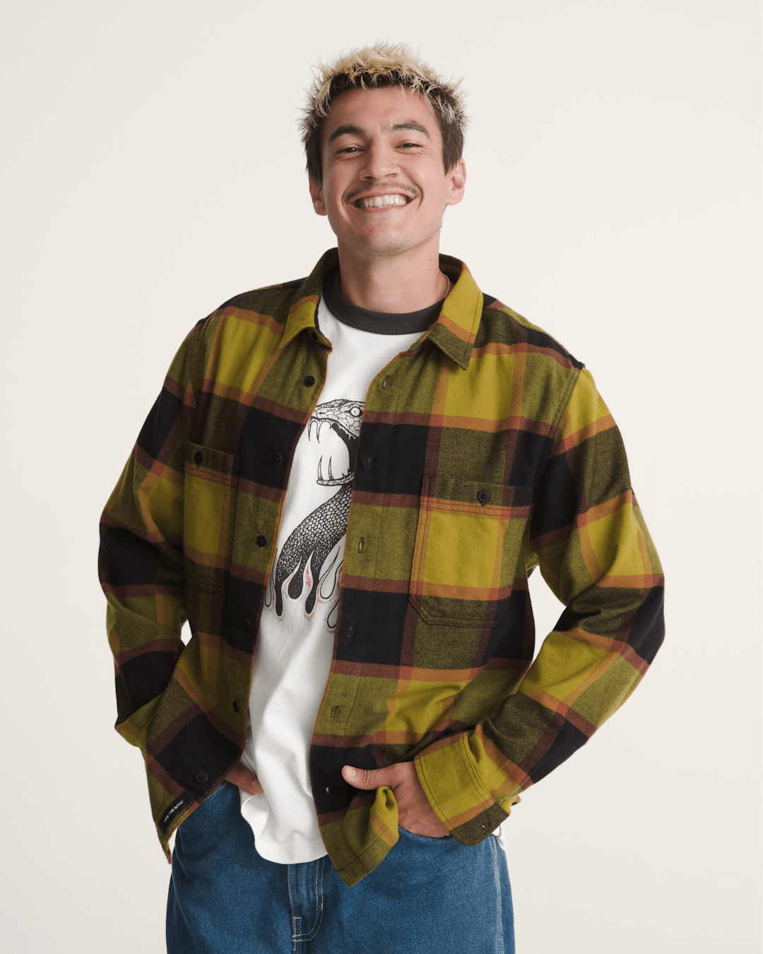 Vans Larkspur Plaid Flannel Shirt in Burnt Gold Yellow / Black