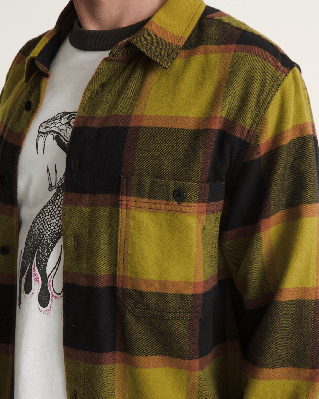Vans Larkspur Plaid Flannel Shirt in Burnt Gold Yellow / Black