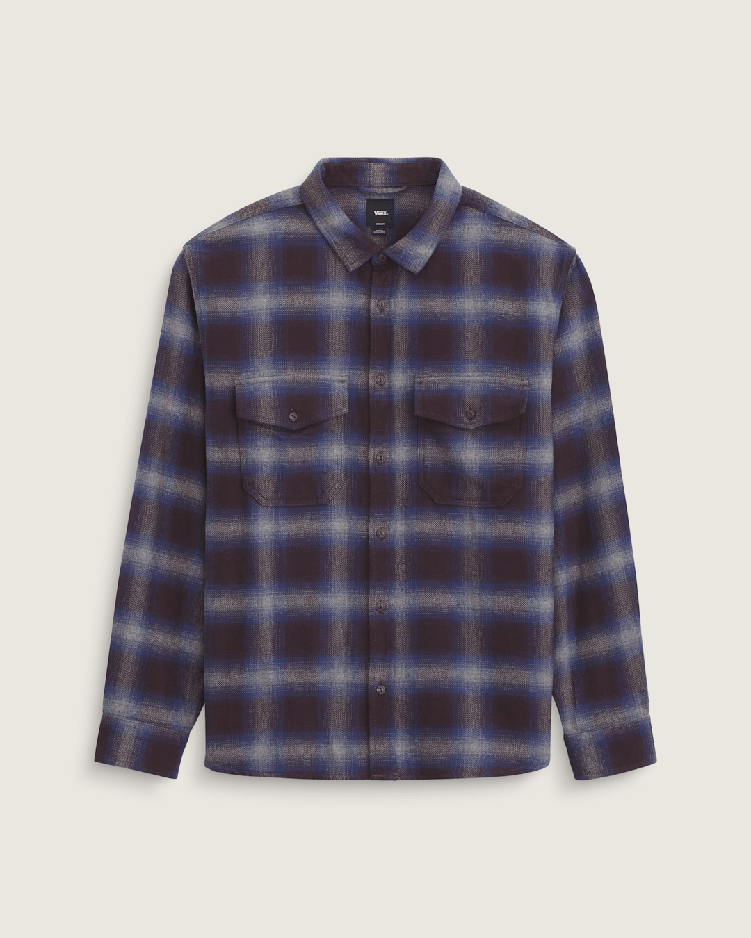 Vans Bixby Plaid Flannel Shirt in Dark Port Red / Pewter Heather Grey