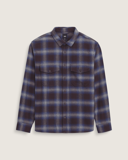 Vans Bixby Plaid Flannel Shirt in Dark Port Red / Pewter Heather Grey