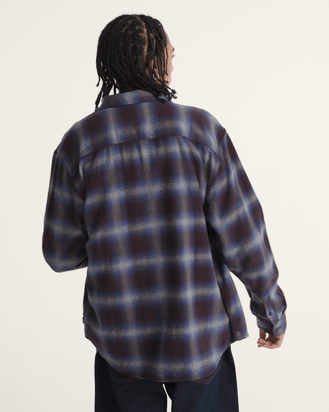 Vans Bixby Plaid Flannel Shirt in Dark Port Red / Pewter Heather Grey