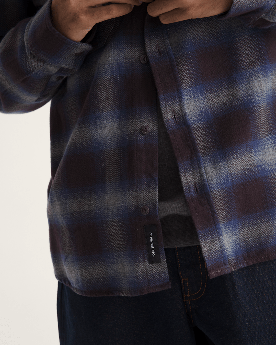 Vans Bixby Plaid Flannel Shirt in Dark Port Red / Pewter Heather Grey