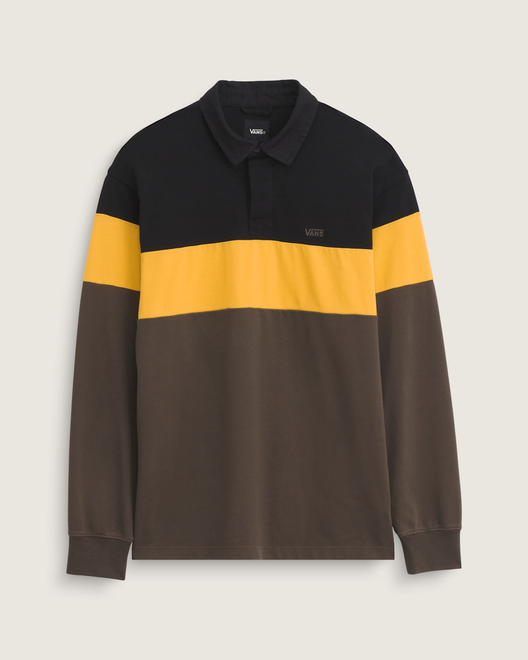 Vans Andy Rugby Long Sleeve Shirt in Coal Brown