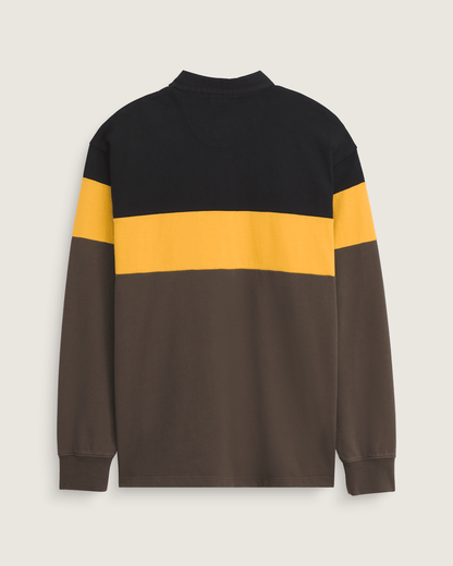 Vans Andy Rugby Long Sleeve Shirt in Coal Brown