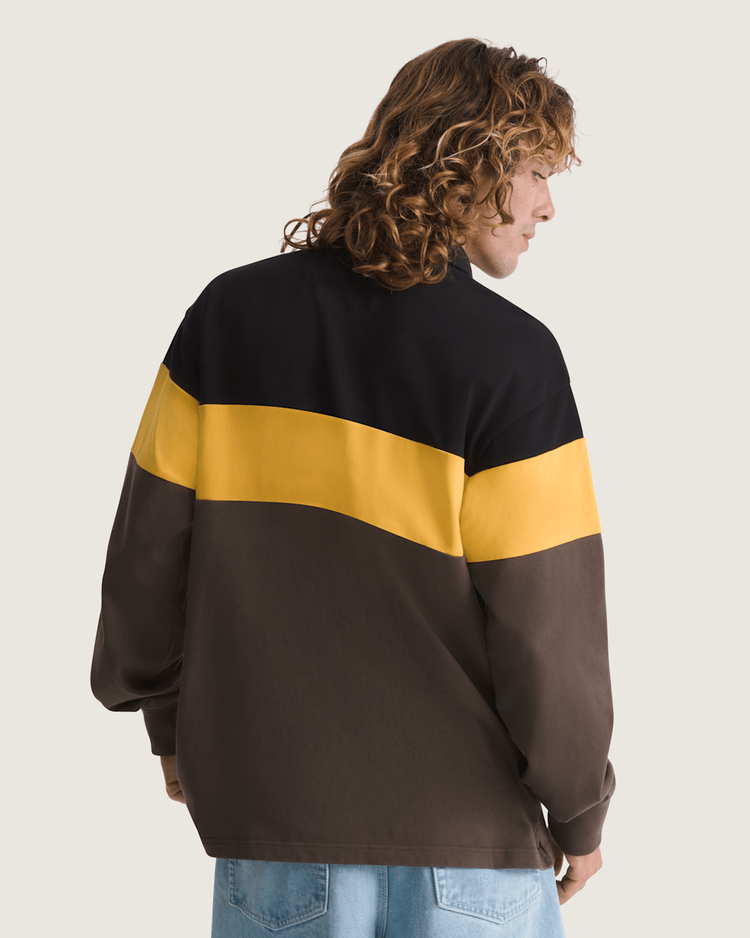 Vans Andy Rugby Long Sleeve Shirt in Coal Brown