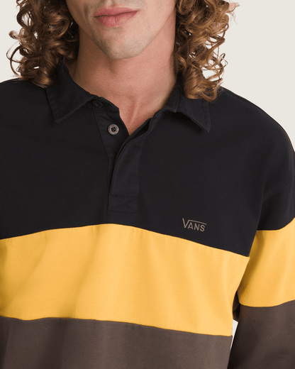 Vans Andy Rugby Long Sleeve Shirt in Coal Brown