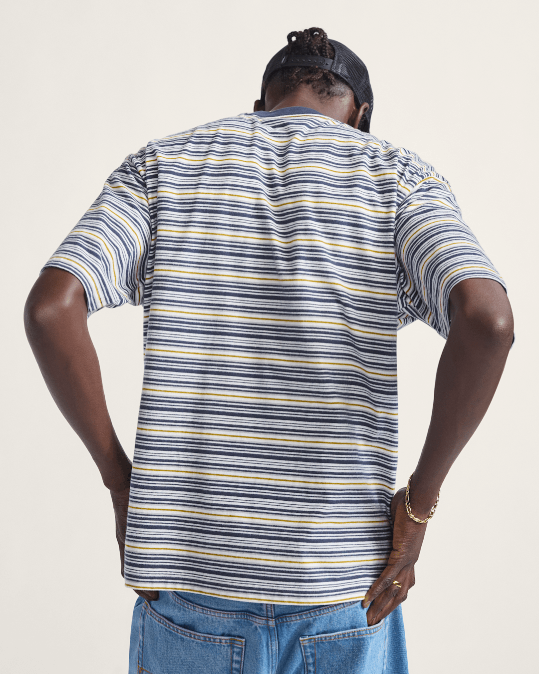 Vans Cameron Stripe Shirt in Blue / Marshmallow White