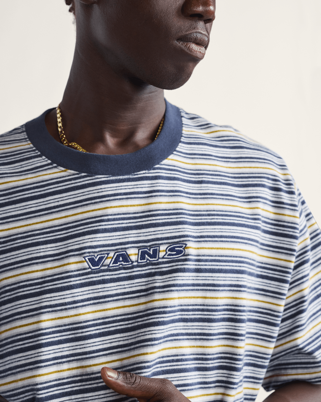 Vans Cameron Stripe Shirt in Blue / Marshmallow White