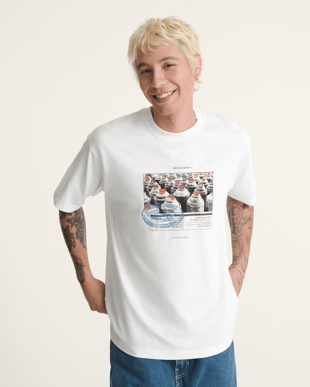 Vans Style Tips T-Shirt in Marshmallow White