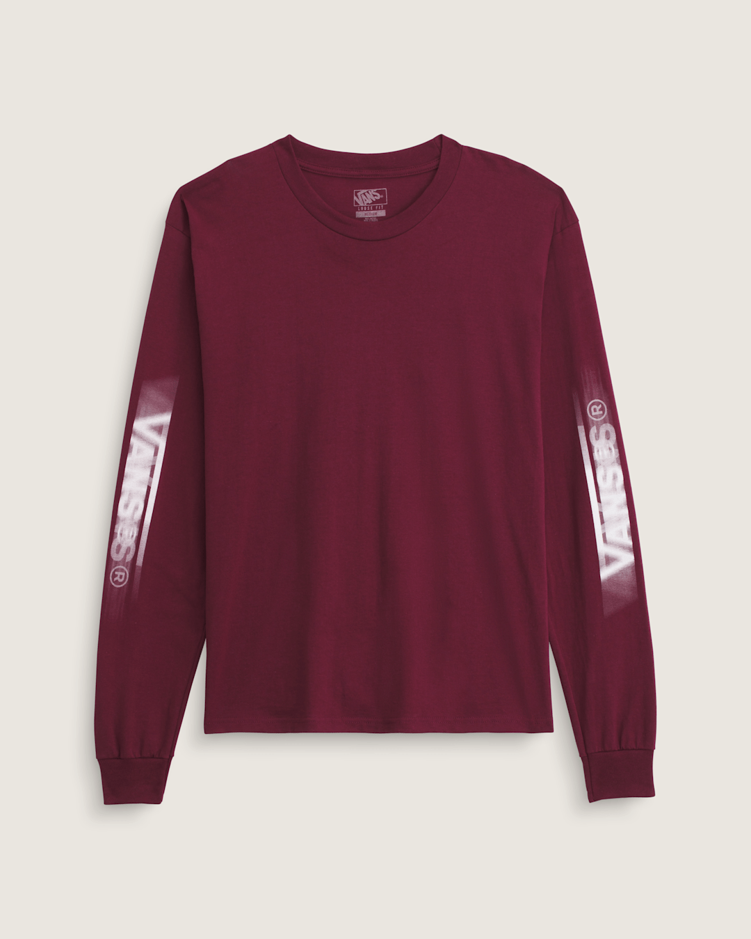 Vans Blur Drop Long Sleeve T-Shirt in Burgundy