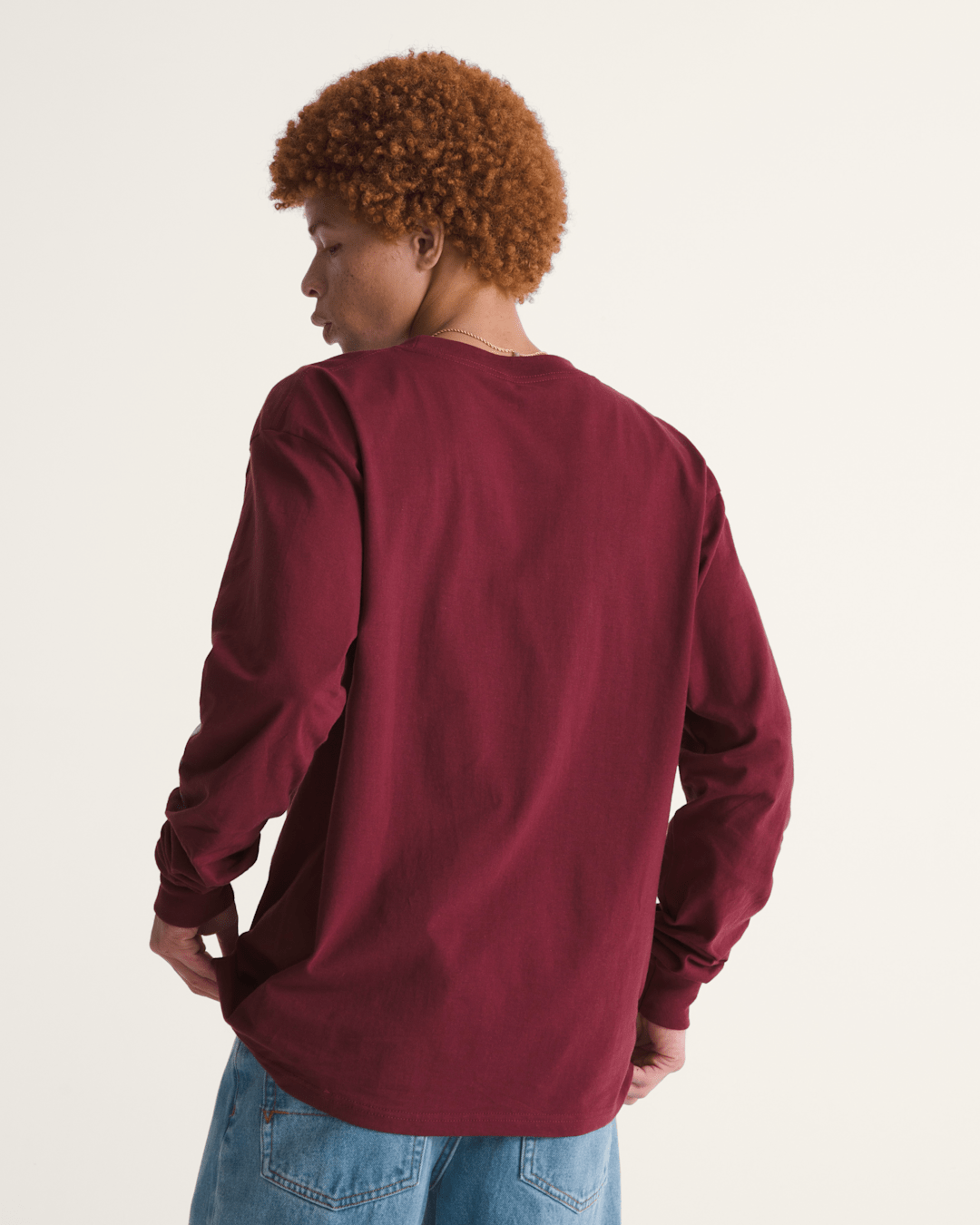 Vans Blur Drop Long Sleeve T-Shirt in Burgundy