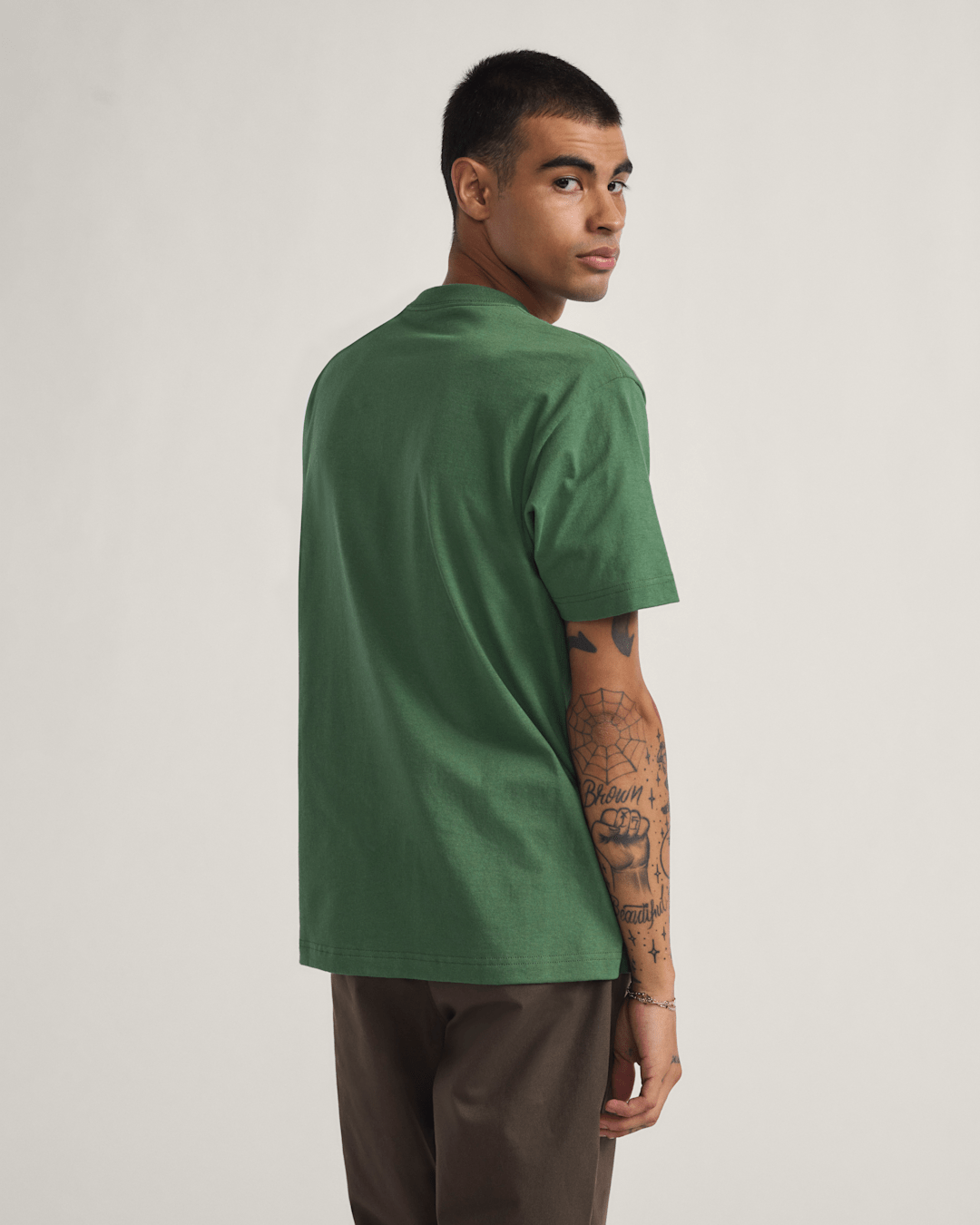 Vans Left Chest Logo T-Shirt in Pine Forest Green