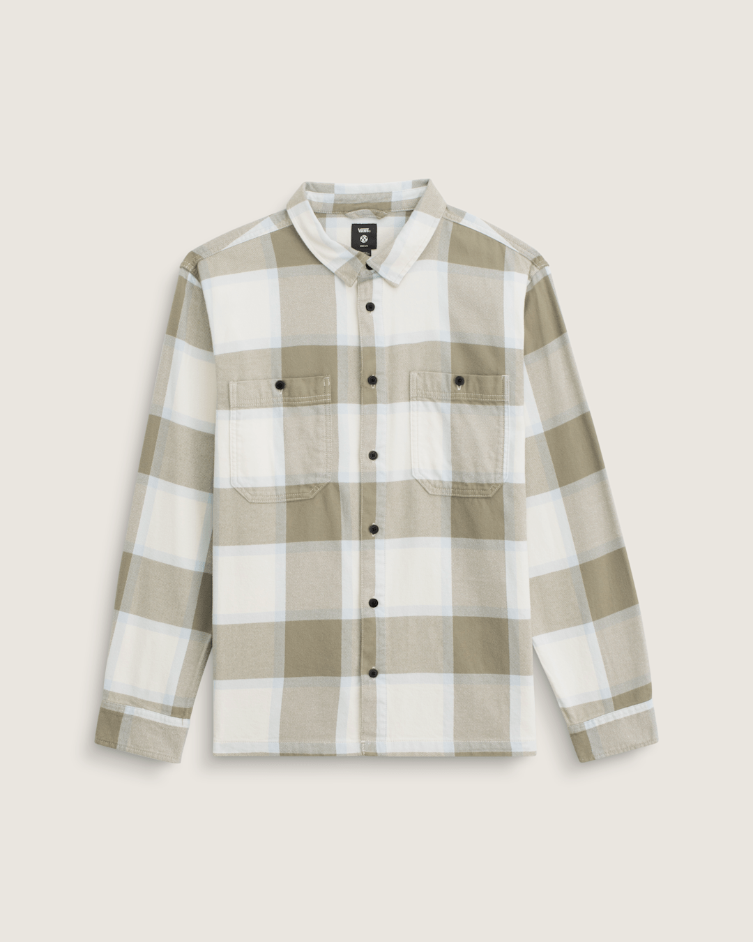 Vans Larkspur Flannel Shirt in Turtledove White