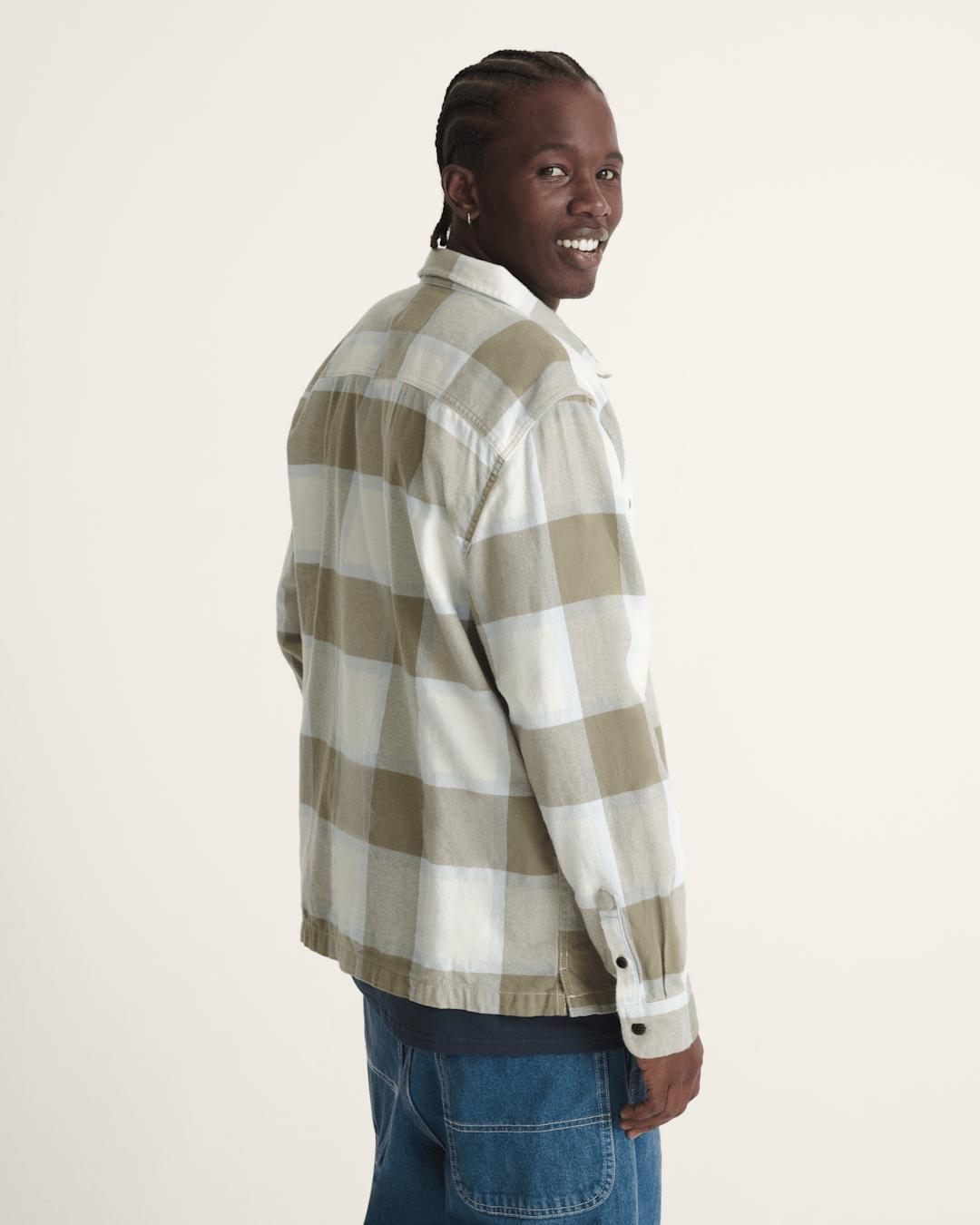 Vans Larkspur Flannel Shirt in Turtledove White