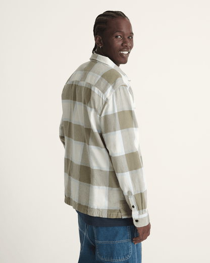 Vans Larkspur Flannel Shirt in Turtledove White