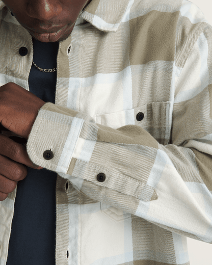 Vans Larkspur Flannel Shirt in Turtledove White