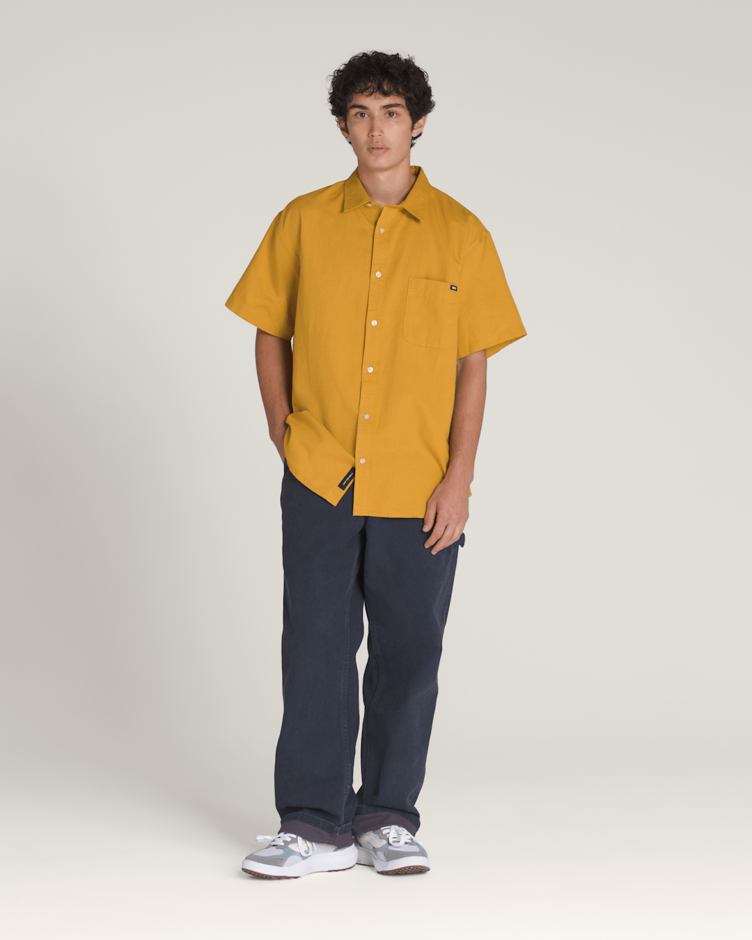 Vans Lawson Solid Woven Shirt in Harvest Gold Yellow