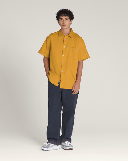 Vans Lawson Solid Woven Shirt in Harvest Gold Yellow