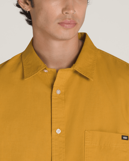 Vans Lawson Solid Woven Shirt in Harvest Gold Yellow