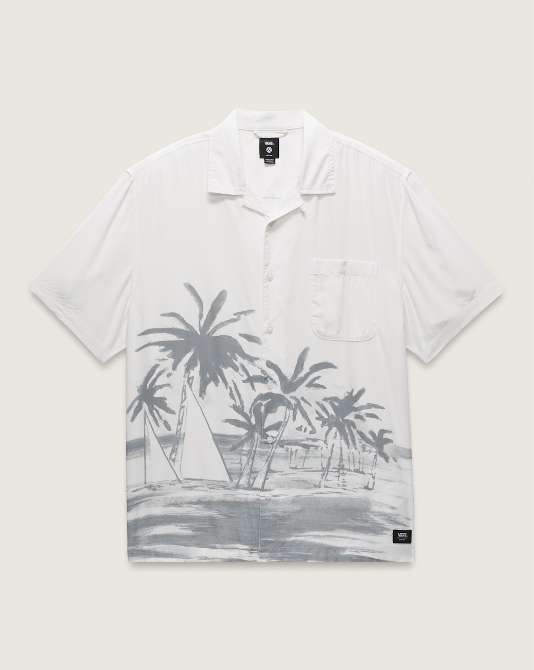 Vans Creswell Woven Shirt in White / Grey