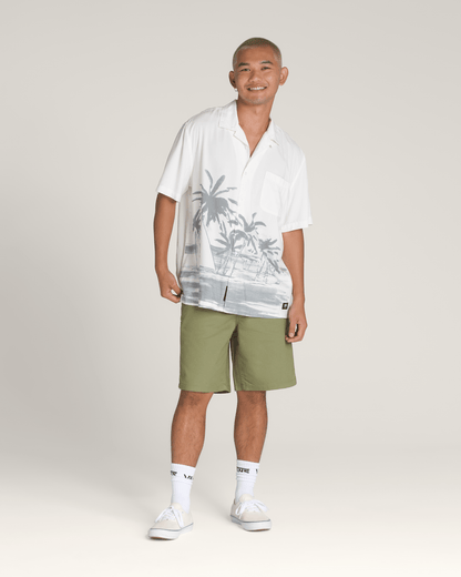 Vans Creswell Woven Shirt in White / Grey