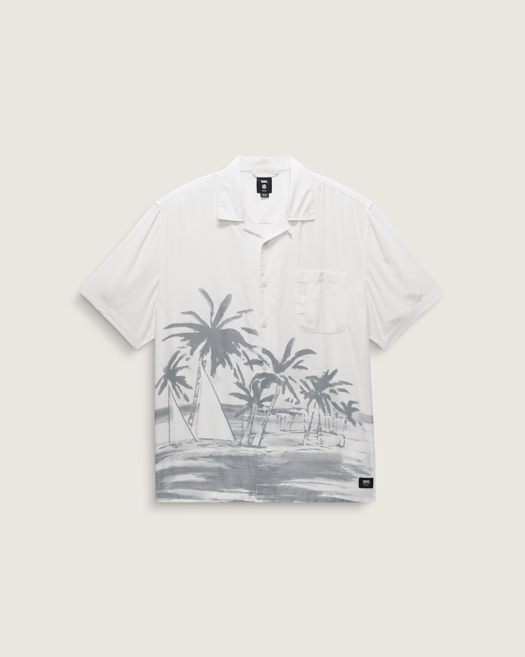 Vans Creswell Woven Shirt in White / Grey