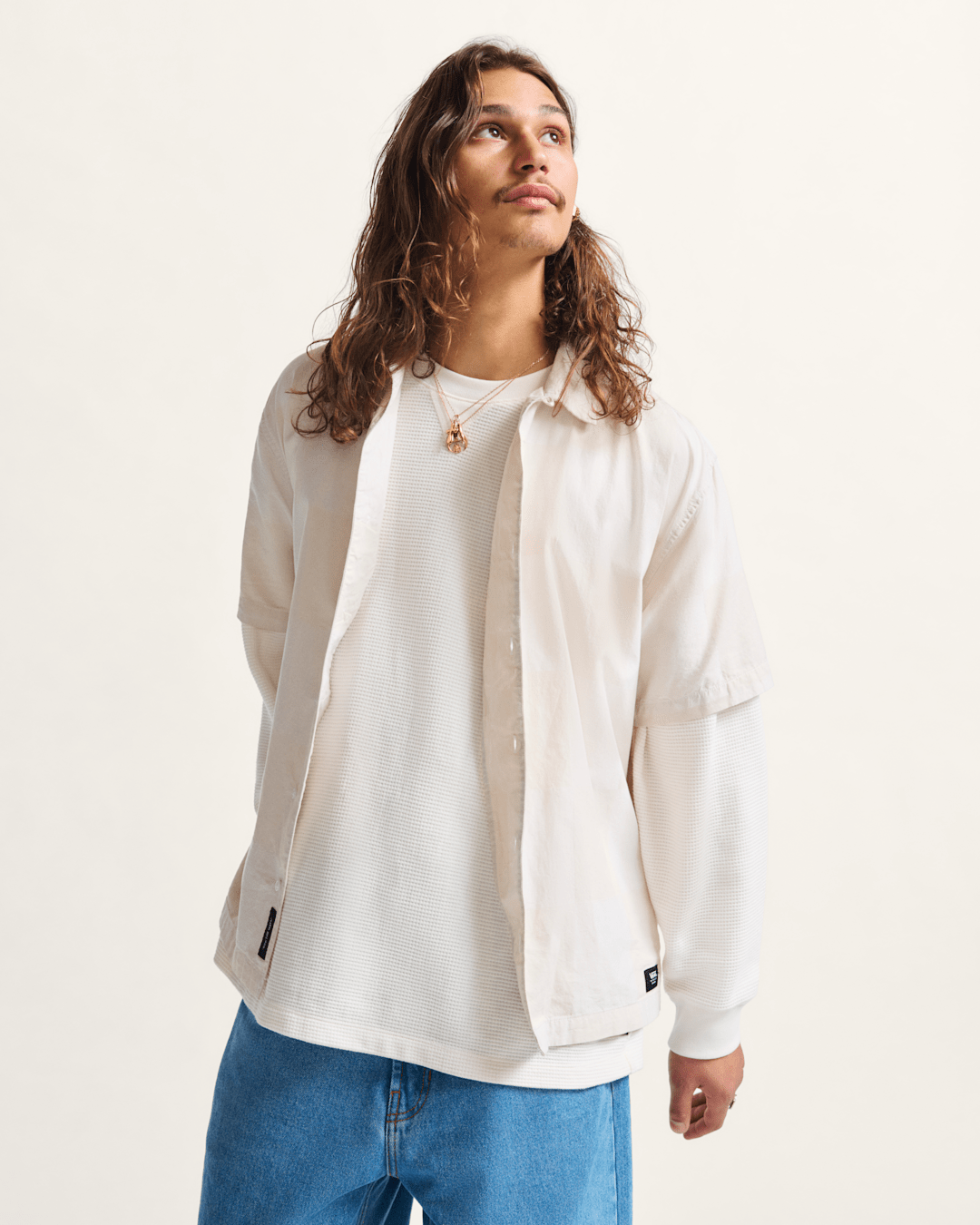 Vans Kessler Checkerboard Woven Shirt in Checkerboard White