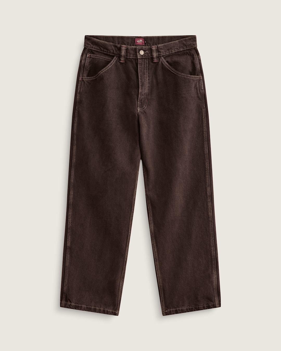 Vans Skate Check-5 Loose Denim Pants in After Dark Brown